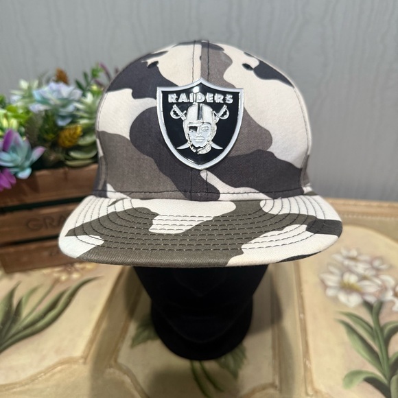 New Era Other - Las Vegas Raiders Camo SnapBack Cap Hat 3D Metal Shield Logo One Size Unisex